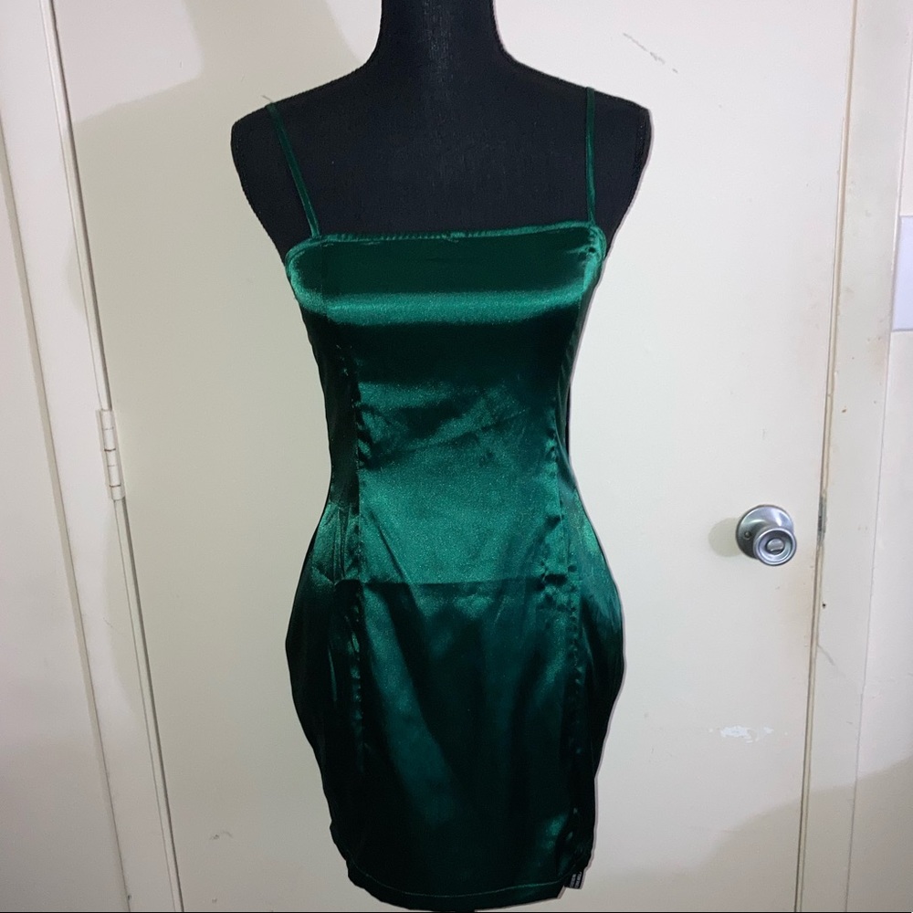 Fitted Satin Mini Dress